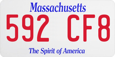 MA license plate 592CF8