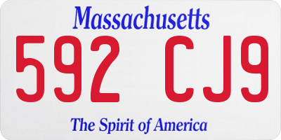 MA license plate 592CJ9
