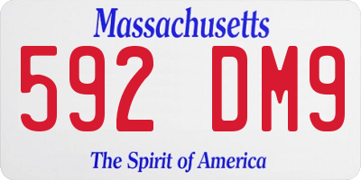 MA license plate 592DM9
