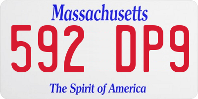 MA license plate 592DP9