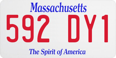 MA license plate 592DY1