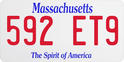 MA license plate 592ET9