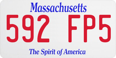 MA license plate 592FP5