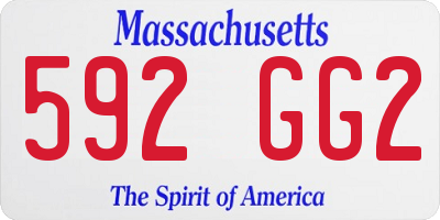 MA license plate 592GG2