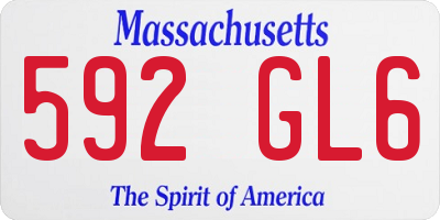 MA license plate 592GL6