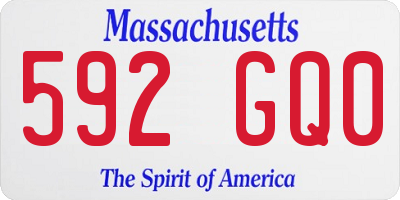 MA license plate 592GQ0