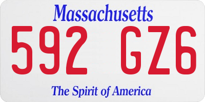 MA license plate 592GZ6