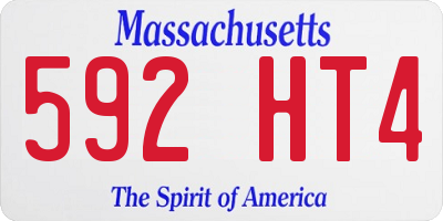 MA license plate 592HT4