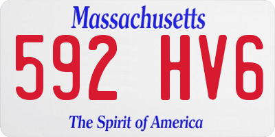 MA license plate 592HV6