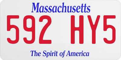 MA license plate 592HY5