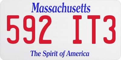 MA license plate 592IT3