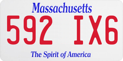 MA license plate 592IX6