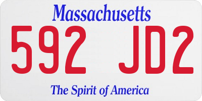 MA license plate 592JD2