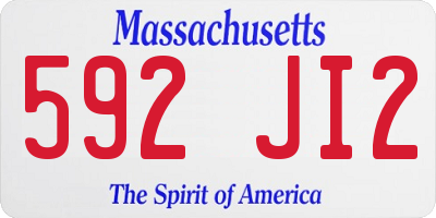 MA license plate 592JI2