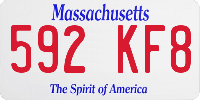 MA license plate 592KF8