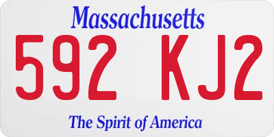 MA license plate 592KJ2