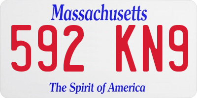 MA license plate 592KN9