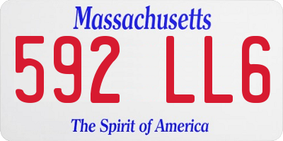 MA license plate 592LL6