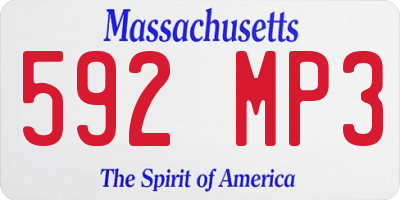 MA license plate 592MP3