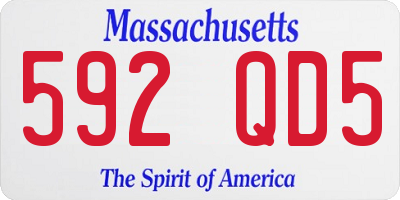 MA license plate 592QD5