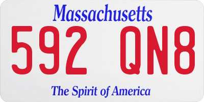 MA license plate 592QN8