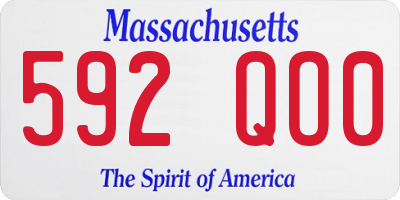 MA license plate 592QO0