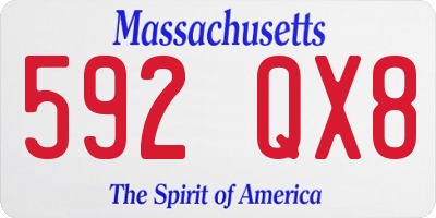 MA license plate 592QX8