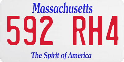 MA license plate 592RH4