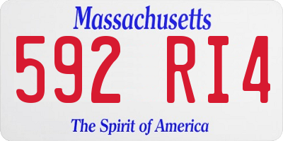 MA license plate 592RI4