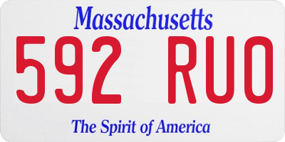 MA license plate 592RU0