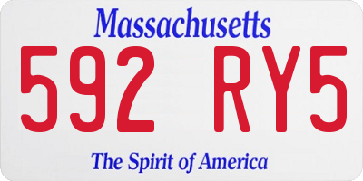 MA license plate 592RY5