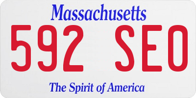 MA license plate 592SE0
