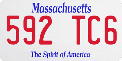 MA license plate 592TC6