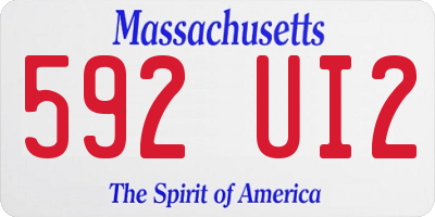 MA license plate 592UI2