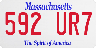 MA license plate 592UR7