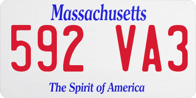 MA license plate 592VA3