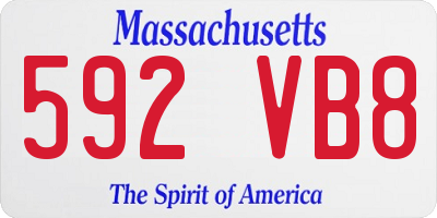 MA license plate 592VB8