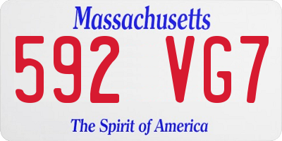 MA license plate 592VG7