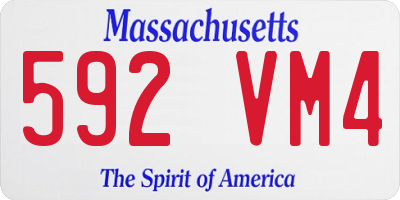 MA license plate 592VM4