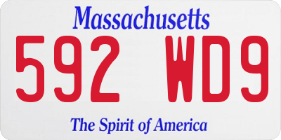 MA license plate 592WD9