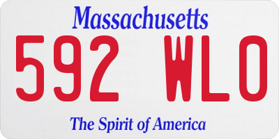 MA license plate 592WL0