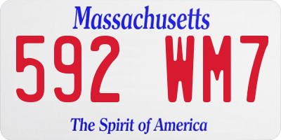 MA license plate 592WM7