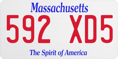 MA license plate 592XD5