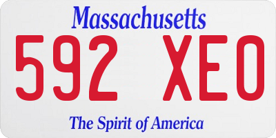 MA license plate 592XE0