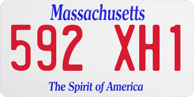 MA license plate 592XH1