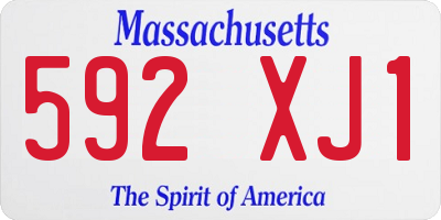 MA license plate 592XJ1