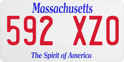 MA license plate 592XZ0