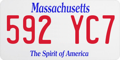 MA license plate 592YC7