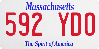 MA license plate 592YD0