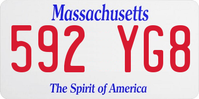 MA license plate 592YG8